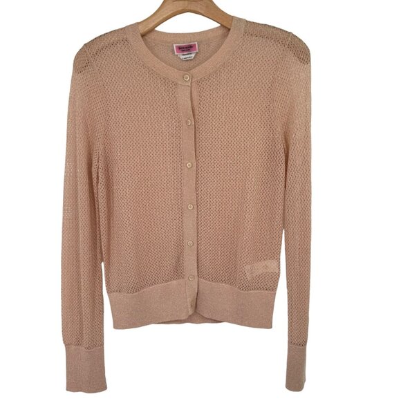 Kate Spade New York Womens Cardigan Sweater size Small pink sparkle cropped - Picture 3 of 10